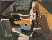 Juan Gris Guitar winebottle and cup china oil painting artist